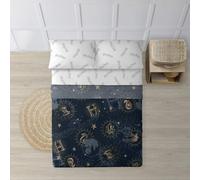 BELUM | Juego de sábanas con Almohada y Bajera Estampadas 100% algodón Modelo HPotter Gold para Cama de 150/160 | Juego de sábanas Ligeras, Suaves y Confortables | Harry Potter Licencia Oficial