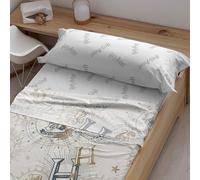 BELUM | Juego de sábanas Harry Potter, Juego de sábanas con Almohada y Bajera Estampadas 100% algodón Modelo HPotter Gold Beige para Cama de 150/160