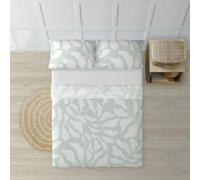 BELUM | Juego de Sábanas para Cama de 105 Compuesto por: Funda de Almohada - Encimera 175x270 cm - Bajera 105x200 cm + 25 cm Fuelle | Tejido: 100% algodón orgánico 175 Hilos. - Modelo: Chame Mint