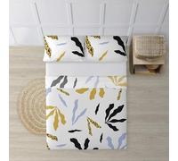 BELUM | Juego de Sábanas para cama de 135. Compuesto por: Funda Almohada - Encimera 210x270cm - Bajera 140x200cm + 25 cm | Tejido: 100% algodón orgánico 175 hilos. - Modelo: Darliston Blue