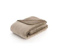 BELUM | Manta Sofá 150x200 cm Extrasuave, Reversible Doble Textura Sedalina y Sherpa, Color Taupe - para Cama, Viaje y Cualquier Uso