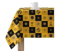 BELUM | Mantel 100x140 cm Harry Potter Mantel resinado (Tacto plastificado) Antimanchas Modelo Hufflepuff Christmas