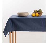 Belum | Mantel Antimanchas Lino 100% Antrachite 400x150 cm | Mantel Mesa Rectangular Resinado | Mantel Hidrófugo de Calidad en Varias Medidas | Manteles de Lino para Interior y Exterior Night blue