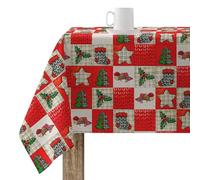 BELUM | Mantel Navidad 140x140 cm 100% algodón resinado Antimanchas (Tacto no plastificado) Modelo Cagatió 1