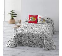 BELUM | Tom&Jerry Colcha Bouti Tom and Jerry BN, Colcha Tejido algodón orgánico y Peinado para Cama de 135, Colcha Suave, Colcha para Todas Las Estaciones