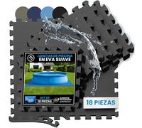 bemaxx Protector Suelo Piscinas Desmontables Esterilla Piscina - Set de 18 Alfombrillas Lona Piscina Tapiz Suelo Goma EVA Base Piscina Alfombra Protectora Puzzle de Suelo para Jacuzzi Piscina Infantil
