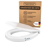 BenaVita Elevador de Inodoro 5 cm Duroplast, Fijación Superior e Inferior