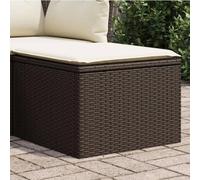 Bendmaxx Taburete de jardín con cojín, color marrón, 55 x 55 x 37 cm, de ratán sintético, con espacio de almacenamiento, bolsa impermeable para balcón, terraza, patio