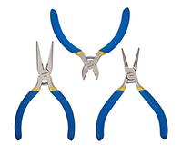 BENECREAT 3PCS Juegos de Alicates para la Fabricación de Joyas - Alicates de Punta Larga, Corte Lateral y Punta Redonda