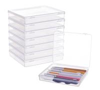 BENECREAT 8 Pack Caja de Contenedores de Almacenamiento de Plástico Transparente con Tapas Abatibles para Pastillas Hierbas Cuentas Pequeñas Tarjetas