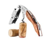 BENKIA Sacacorchos de camarero - Sacacorchos profesional fabricado en acero inoxidable de calidad gastronómica con abrebotellas y cortacápsulas