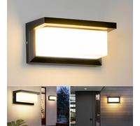 Benma Lámpara de pared LED, IP65, resistente al agua, 18 W, blanco cálido, 3000 K, aluminio, lámpara de pared exterior, para jardín, frontal, baño, porche, garaje, 260 x 125 x 125 mm