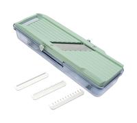 Benriner Mandolina Japonesa Mano BN-3GR, 3 Cuchillas Acero Inox | Cortador compacto de frutas y verduras con cuchillas intercambiables y bandeja de captura integrada