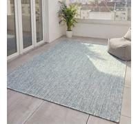 benuta Basic Alfombra Exterior Iowa - Azul 300x400 cm - Estilo Yute Boho - Resistente al Clima y UV para balcón, terraza, jardín, Cocina y Sala - Duradera y Robusta - Apta para Interiores