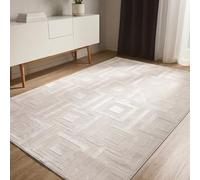 benuta Basic Alfombra Salon Claire - Crema 120x170 cm - Minimalista para Dormitorio, Sala de Estar en Estilo Retro geométrico - Fácil de Limpiar - Apta para Suelos radiantes