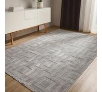 benuta Basic Alfombra Salon Claire - Gris 280x380 cm - Minimalista para Dormitorio, Sala de Estar en Estilo Retro geométrico - Fácil de Limpiar - Apta para Suelos radiantes