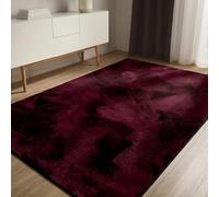 benuta Basic Alfombra Salon Furry - Burdeos 200x290 cm - De Piel sintética - Suave para Sala y Dormitorio - Base Antideslizante - Lavable - Compatible con calefacción bajo Suelo