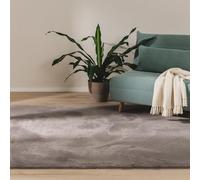 benuta Basic Alfombra Salon Furry - Gris 200x290 cm - De Piel sintética - Suave para Sala y Dormitorio - Base Antideslizante - Lavable - Compatible con calefacción bajo Suelo