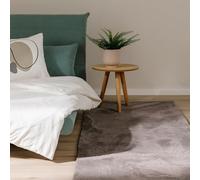 benuta Basic Alfombra Salon Furry - Gris 80x250 cm - De Piel sintética - Suave para Sala y Dormitorio - Base Antideslizante - Lavable - Compatible con calefacción bajo Suelo