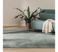 benuta Basic Alfombra Salon Furry - Verde 200x290 cm - De Piel sintética - Suave para Sala y Dormitorio - Base Antideslizante - Lavable - Compatible con calefacción bajo Suelo