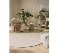 benuta Pure Alfombra Lana Rocco - Crema 200 cm - Redonda & Estilo: Ethno-Style, Natural Living, Minimalista - para Salon, Sala de Estar, Dormitorio - Fácil de Limpiar