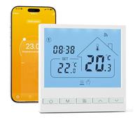 Beok Termostato Calefaccion WiFi para Caldera.Termostato con Alexa Control Vocal termostato Tuya Programable Inalámbrico Digital Inteligente para Calefacción Agua y Gas. 220V 2.4GHZ