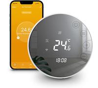 Beok Tuya - Termostato Inteligente WiFi para calefacción del Agua programable, termostato Ambiente de Pared Compatible con Alexa 3A TGR86WIFI-WP