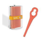 BEOS 100x Cuchillas para desbrozadoras Einhell|Bosch|CMI|Lux | Cuchillas de plástico adecuadas para desbrozadoras Einhell GE-CT 18 LI|GE-CT 18 LI Kit|Bosch ART26 Accutrim|CMI C-ART-10|8/17
