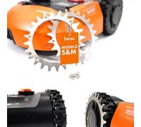 beos 2 x clavos de acero inoxidable premium para Worx Landroid S/M + 12 x tornillos de acero inoxidable - Mejora de tracción para robot cortacésped - Cortacésped robots tamaño de rueda 205 mm
