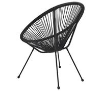 BERARDI | Silla lounge EGG acapulco para interior y exterior, diseño ergonómico de poliratán negro y estructura de acero impermeable y resistente, color negro, nueva edición
