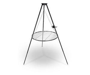 Berdsen Barbacoa giratoria con tres patas, 80 cm, acero con recubrimiento de polvo, color negro