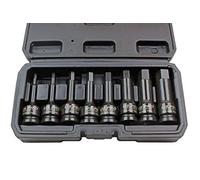 Bergen B1305 Us Pro Industrial 8pc 1/2" Impacto Hex Allen Socket Set Metric 5-19mm Bits