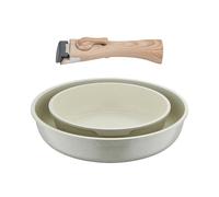 Bergner Juego de 2 sartenes Click&Cook Ø22/Ø26 cm Aluminio fundido Blanco Mango desmontable
