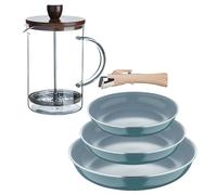 Sartenes ø18ø20ø24cm inducción click&cook y cafetera de émbolo 24 cm