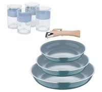 Sartenes ø18ø20ø24cm inducción click&cook y 4 vasos de 0,5l 24 cm