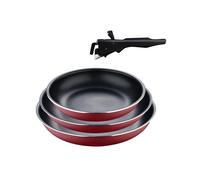 Bergner Juego de sartenes Red Edition 4 piezas 18, 20 y 24 cm Mango extraíble Aluminio antiadherente