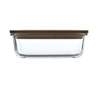 Bergner - Contenedor Vidrio Transparente Hermético de 1 Litro - Recipiente Redondo Resistente de Borosilicato - Tupperware Perfecto Microondas, Lavavajilla y Congelador - 100% Reciclable