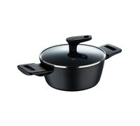 Bergner copper cacerola baja ø20cm 2,2l con tapa en aluminio forjado color negro