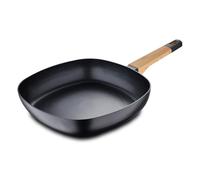 BERGNER EARTH BLACK - Wok de Aluminio Prensado 28x7.5 cm - Antiadherente - Mango Ergonómico con Tecnología Soft Touch - Apto para Todas las Cocinas