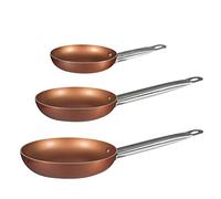 Bergner Europe Gmbh 2454140031 Set de 3 Sartenes de Aluminio Prensado Bergner Copper Plus 18, 22 y 26 cm, Cobre