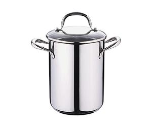 BERGNER Gourmet | Cacerola de Cocina Para Pasta | Cazuela Con Tapa de Cristal, Escurridor y Capacidad de 4,2L | Acero Inoxidable | Muy Resistente, Fácil de Limpiar y Para Todo Tipo de Cocinas