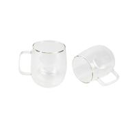 BERGNER - Juego de 2 Vasos de 400ml Doble Pared - Fabricados en Borosilicato - Para los Amantes de Café y Té - Fácil Lavado - Apto apra Microondas y Lavavajillas