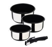 Bergner juego de cazos de 4 piezas acero inoxidable y antiadherente in