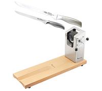 Bergner Masterpro con Set de Cuchillos Jamoneros de 20/25 cm en Acero Inoxidable, Madera, Cromado, Jamonero + 2 Cuchillos