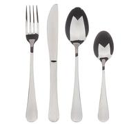 Bergner Munich - Set de cubiertos de 16 piezas, 4 cuchillos, 4 tenedores, 4 cucharas y 4 cucharillas, Acero Inoxidable 18/10, diseño vanguardista y moderno, Apto lavavajillas, Negro Mate
