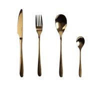 BERGNER PRAGA, Cubertería de acero inoxidable de 16 piezas, Incluye 4 cuchillos, 4 cucharas, 4 tenedores, 4 cucharas, Elegante acabado en negro, Duradera y elegante para toda ocasión