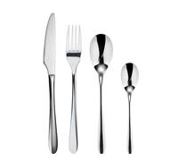 BERGNER PRAGA, Cubertería de acero inoxidable de 16 piezas, Incluye 4 cuchillos, 4 cucharas, 4 tenedores, 4 cucharillas, 4 cucharas planas, Elegante acabado en negro, para cualquier ocasión