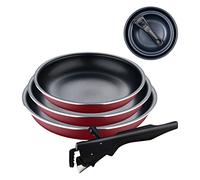 Bergner Juego de sartenes Red Edition 4 piezas 18, 20 y 24 cm Mango extraíble Aluminio antiadherente