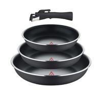 Bergner Set 4 Pzs Sartenes Alu Prensado con Mango Desmontable y Heat Dot - ILAG Essential - Antracita - Inducción Compatible, 18 cm 20 cm 24 cm, 18 cm | 20 cm | 24 cm