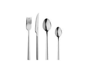 BERGNER SOFIA BG, Cubertería de acero inoxidable de 16 piezas, Incluye 4 cuchillos, 4 tenedores, 4 cucharas, 4 cucharillas, 4 cucharas planas, Plata